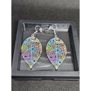 Boho Dangle Drop Earrings Hollow Waterdrop Petal Leaf Multicolor